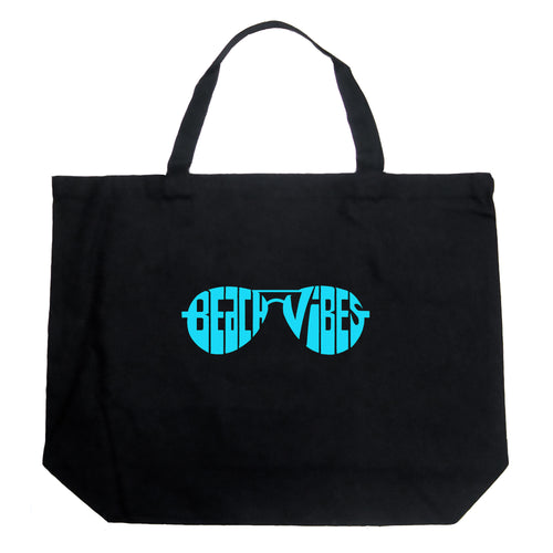 Beach Vibes - Large Word Art Tote Bag