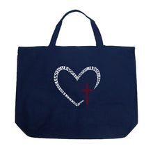 Load image into Gallery viewer, Blessed Heart - Large Word Art Tote Bag