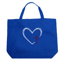 Load image into Gallery viewer, Blessed Heart - Large Word Art Tote Bag