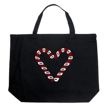 Load image into Gallery viewer, Candy Canes - Large Word Art Tote Bag