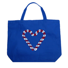Load image into Gallery viewer, Candy Canes - Large Word Art Tote Bag