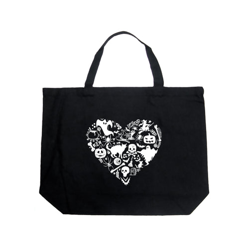 Halloween Heart - Large Word Art Tote Bag