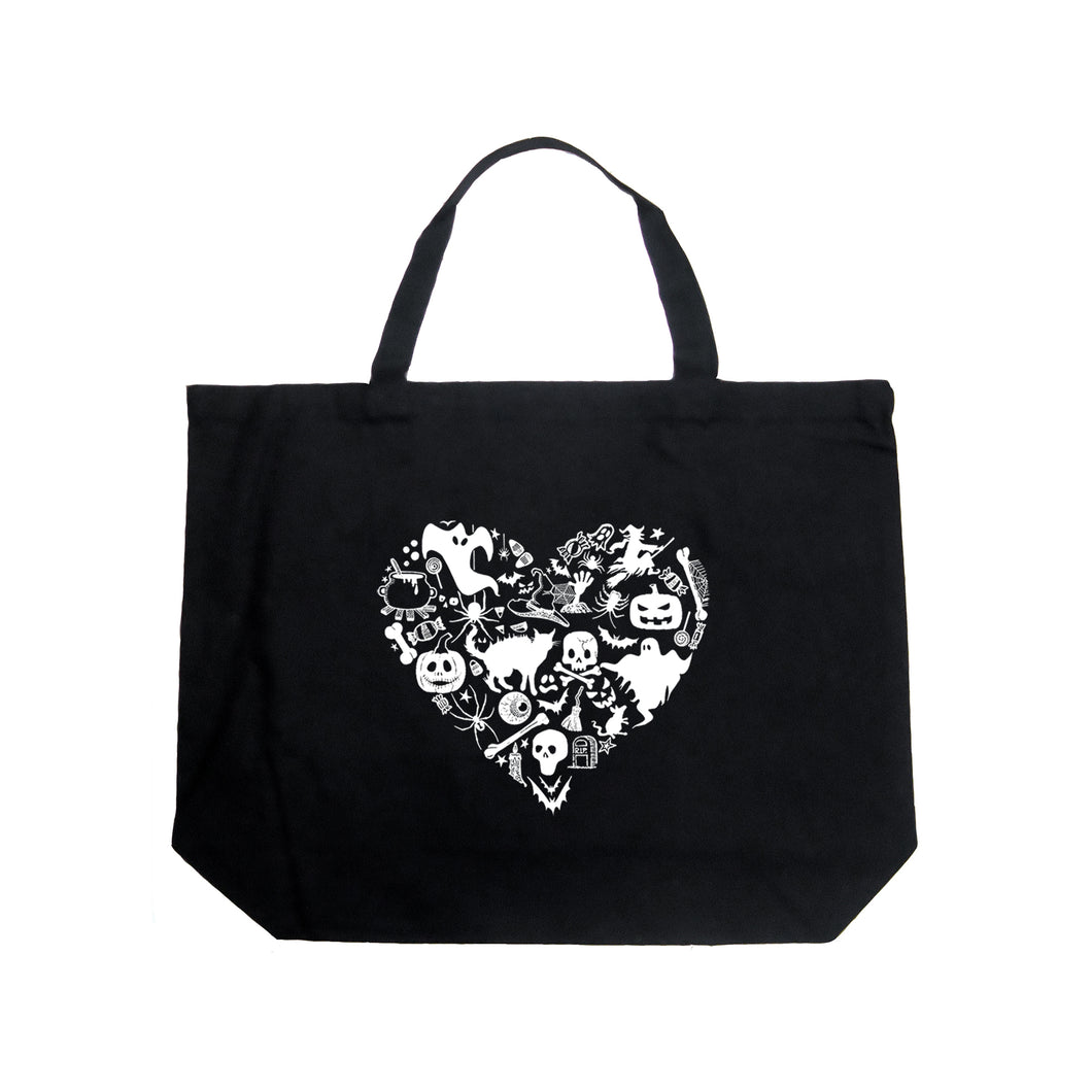 Halloween Heart - Large Word Art Tote Bag