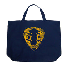 Load image into Gallery viewer, Guitar Pick Genres - Large Word Art Tote Bag