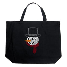 Load image into Gallery viewer, Snowman Face - Large Word Art Tote Bag