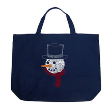 Load image into Gallery viewer, Snowman Face - Large Word Art Tote Bag