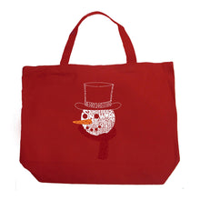 Load image into Gallery viewer, Snowman Face - Large Word Art Tote Bag