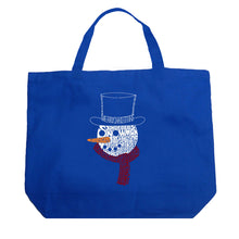Load image into Gallery viewer, Snowman Face - Large Word Art Tote Bag
