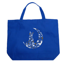 Load image into Gallery viewer, Cat Sitting On Moon - Large Word Art Tote Bag