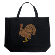 Load image into Gallery viewer, Thankgiving Turkey - Large Word Art Tote Bag