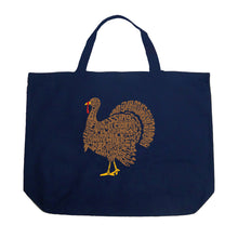 Load image into Gallery viewer, Thankgiving Turkey - Large Word Art Tote Bag