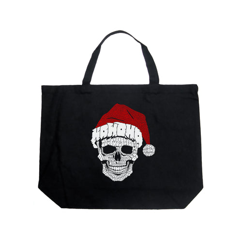 Santa Skull - Large Word Art Tote Bag