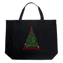 Load image into Gallery viewer, Holiday Christmas Tree - Large Word Art Tote Bag