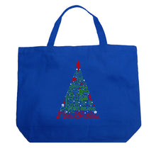 Load image into Gallery viewer, Holiday Christmas Tree - Large Word Art Tote Bag