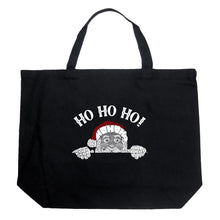 Load image into Gallery viewer, Peeking Santa - Large Word Art Tote Bag