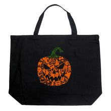 Load image into Gallery viewer, Halloween Pumpkin - Large Word Art Tote Bag