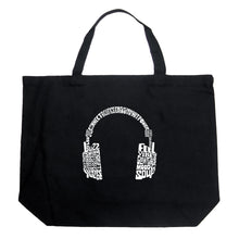 Load image into Gallery viewer, Mood Headphones - Large Word Art Tote Bag