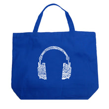 Load image into Gallery viewer, Mood Headphones - Large Word Art Tote Bag