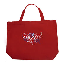 Load image into Gallery viewer, USA Fireworks - Large Word Art Tote Bag