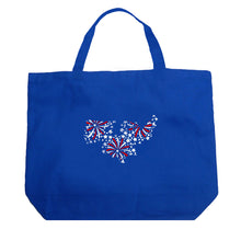 Load image into Gallery viewer, USA Fireworks - Large Word Art Tote Bag