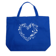 Load image into Gallery viewer, Sheet Music Heart - Large Word Art Tote Bag