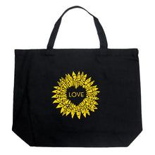 Load image into Gallery viewer, Sunflower Love - Large Word Art Tote Bag
