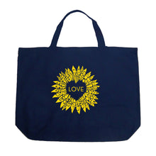 Load image into Gallery viewer, Sunflower Love - Large Word Art Tote Bag