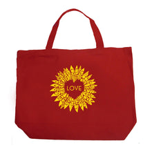 Load image into Gallery viewer, Sunflower Love - Large Word Art Tote Bag