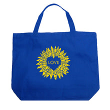 Load image into Gallery viewer, Sunflower Love - Large Word Art Tote Bag