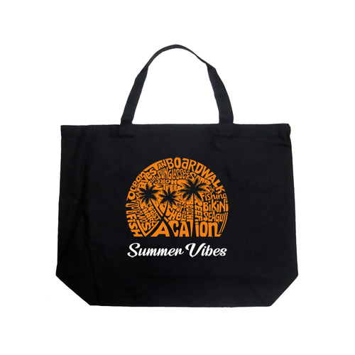 Summer Vibes - Large Word Art Tote Bag