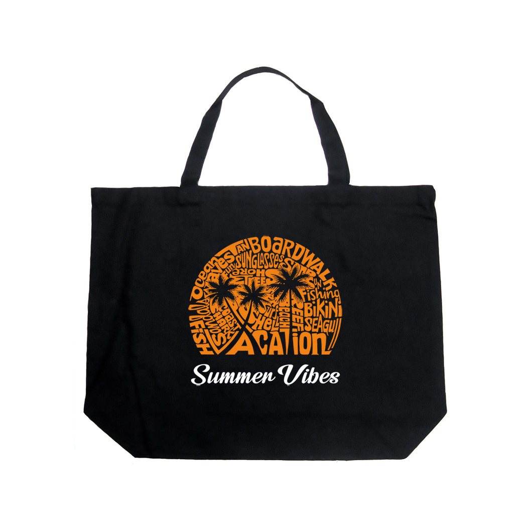 Summer Vibes - Large Word Art Tote Bag