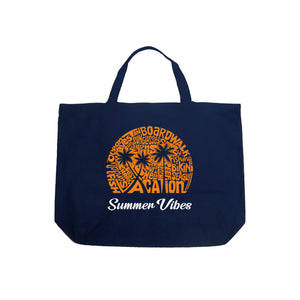 Summer Vibes - Large Word Art Tote Bag