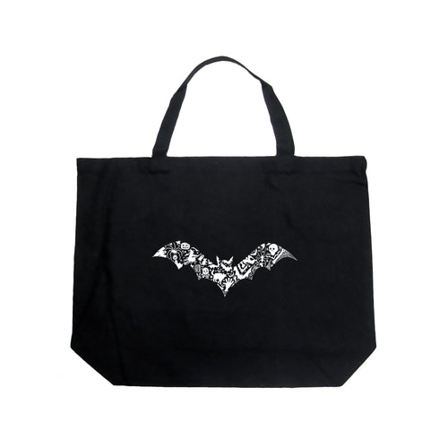 Halloween Bat - Large Word Art Tote Bag