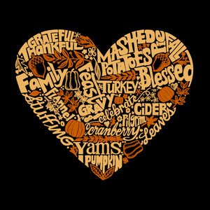 Thanksgiving Heart - Girl's Word Art T-Shirt