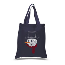 Load image into Gallery viewer, Snowman Face - Small Word Art Tote Bag