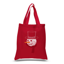 Load image into Gallery viewer, Snowman Face - Small Word Art Tote Bag