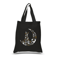 Load image into Gallery viewer, Cat Sitting On Moon - Small Word Art Tote Bag