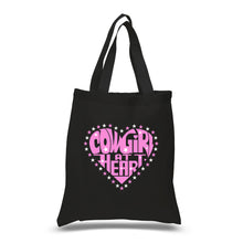 Load image into Gallery viewer, Cowgirl at Heart - Small Word Art Tote Bag