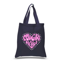 Load image into Gallery viewer, Cowgirl at Heart - Small Word Art Tote Bag