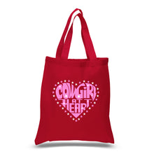 Load image into Gallery viewer, Cowgirl at Heart - Small Word Art Tote Bag