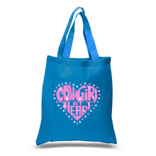 Load image into Gallery viewer, Cowgirl at Heart - Small Word Art Tote Bag