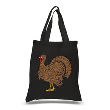 Load image into Gallery viewer, Thankgiving Turkey - Small Word Art Tote Bag