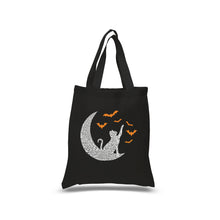 Load image into Gallery viewer, Halloween Cat Moon - Small Word Art Tote Bag