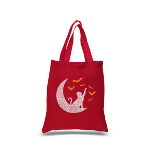 Halloween Cat Moon - Small Word Art Tote Bag