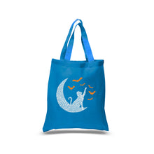 Load image into Gallery viewer, Halloween Cat Moon - Small Word Art Tote Bag