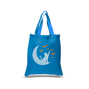 Halloween Cat Moon - Small Word Art Tote Bag
