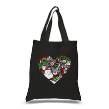 Load image into Gallery viewer, Christmas Themed Heart - Small Word Art Tote Bag