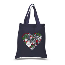 Load image into Gallery viewer, Christmas Themed Heart - Small Word Art Tote Bag
