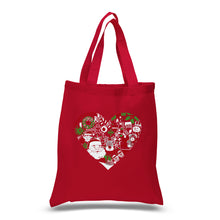 Load image into Gallery viewer, Christmas Themed Heart - Small Word Art Tote Bag