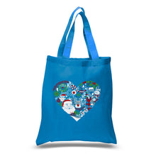 Load image into Gallery viewer, Christmas Themed Heart - Small Word Art Tote Bag